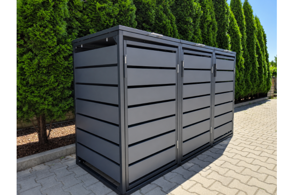 ZABUDOWA ŚMIETNIKOWA 3x240L kolor GRAFIT